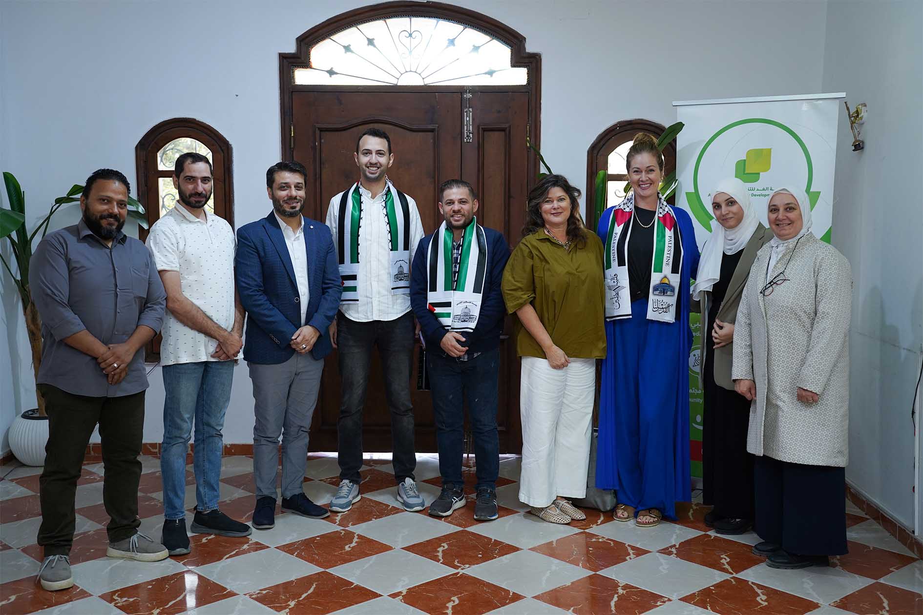 A visit by a delegation from Network for Palestine (NFP) and Rise Up Humanity.